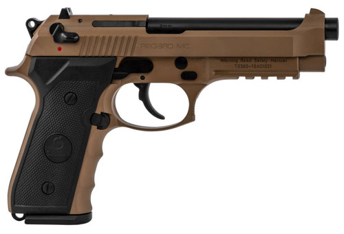 Girsan 390084 Regard MC 9mm Luger Caliber with 4.90 Barrel 181 Capacity Overall Flat Dark Earth Finish Aluminum Picatinny Rail Frame Serrated Steel Slide  Finger Grooved Black Polymer Grip UPC: 741566903373