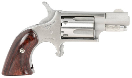 North American Arms 22LRGBG MiniRevolver  22 LR 5 Shot 1.13 Barrel Stainless Steel BarrelCylinderFrame Exclusive Wood Boot Grip UPC: 744253001529