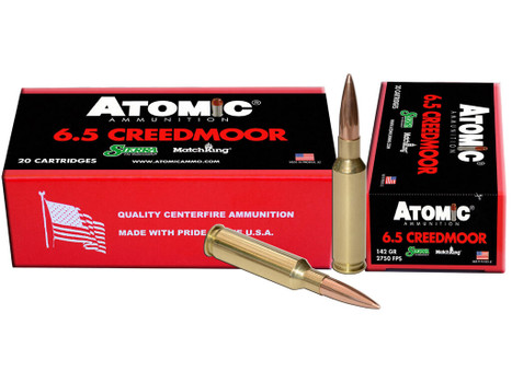 Atomic Ammunition 00404 Rifle Match 6.5Creedmoor 142gr Hollow Point Match 20 Per Box/10 Case
