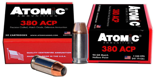 Atomic Ammunition 00453 Pistol Precision Craft 380 ACP 90 gr Hollow Point 20 Per Box 10 UPC: 858767004539