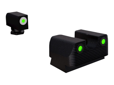 Rival Arms RA1B231G Night Sights for G17/G19 Green Tritium White Outline Front Sight-Green Tritium Black Outline Rear Sight