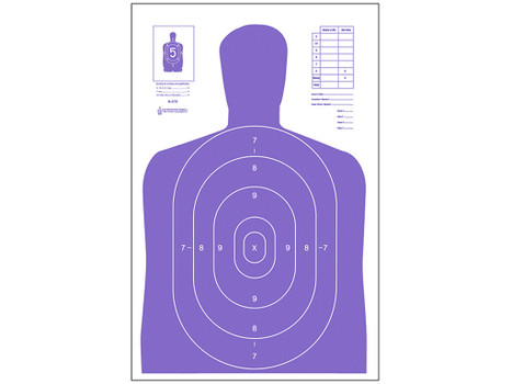 Action Target B27EPR100 Qualification High Visibility Fluorescent Silhouette Paper 23" x 35" Fluorescent Purple/White 100 Per Box