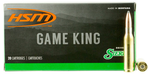 HSM Game King Hyper Velocity Centerfire Ammunition, 7mm-08 Remington, Sierra GameKing Spitzer Boat Tail, 150 Grain - 20 Cartridge Box ( 20 / 1 )