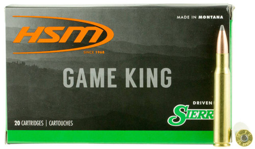 HSM Game King Hyper Velocity Centerfire Ammunition, 30-06 Springfield, Sierra GameKing Spitzer Boat Tail, 165 Grain - 20 Cartridge Box ( 20 / 1 )
