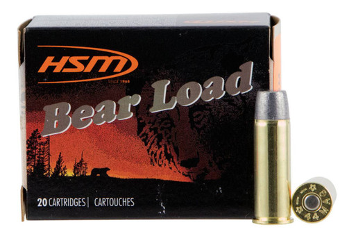 HSM Bear Load High Velocity Centerfire Ammunition, 44 Rem Mag, Wide Flat Nose, 305 Grain - 20 Cartridge Box ( 20 / 1 )