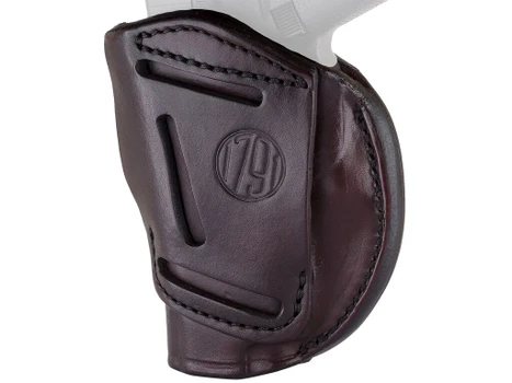 1791 Gunleather 4WH1SBRR 4-Way IWB/OWB 01 Signature Brown Leather Belt Clip Fits 3-4" Barrel 1911 Right Hand
