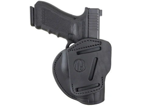 1791 Gunleather 3WH5SBLA 3-Way IWB/OWB Size 05 Stealth Black Leather Belt Loop Compatible w/ Glock 17 Compatible w/ Springfield XD Compatible w/ S&W M&P Compatible w/ HK VP9 Ambidextrous Hand