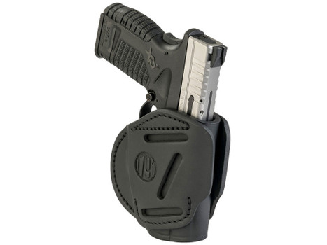 1791 Gunleather 3WH4SBLA 3-Way IWB/OWB Size 04 Stealth Black Leather Belt Loop Fits Walther PPS Fits Taurus G2C Fits Springfield XD/XDS Ambidextrous Hand