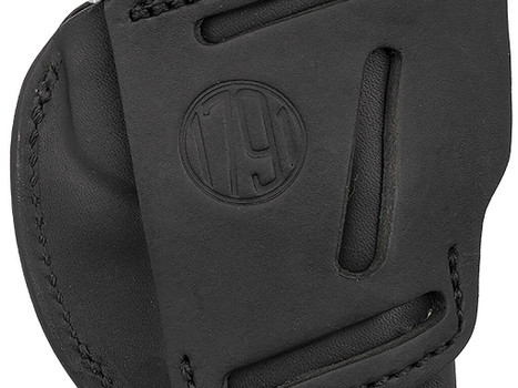 1791 Gunleather 4WH1SBLL 4-Way IWB/OWB 01 Stealth Black Leather Belt Clip Fits 3-4" Barrel 1911 Left Hand