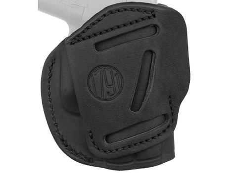 1791 Gunleather 4WH2SBLL 4-Way IWB/OWB Size 02 Stealth Black Leather Belt Clip Compatible w/Ruger LCP/S&W Bodyguard/Glock 42/43/43X Left Hand