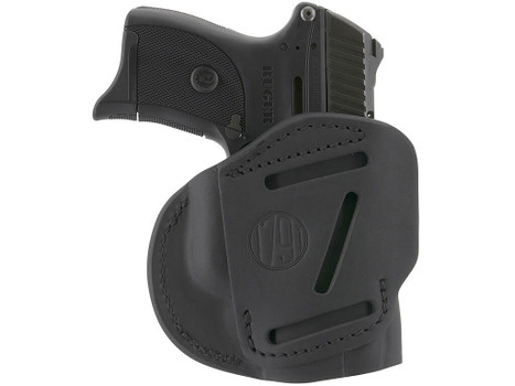 1791 Gunleather 4WH4SBLL 4-Way IWB/OWB Size 04 Stealth Black Leather Belt Clip Compatible w/Glock 26/Springfield XD/XDS/S&W M&P Shield Plus Left Hand