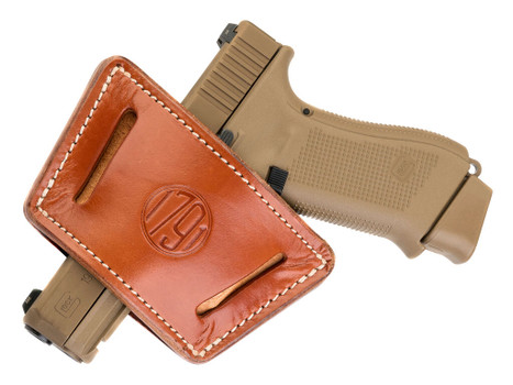 1791 Gunleather UIWXCBRA UIW Max IWB/OWB Classic Brown Leather Belt Clip Fits Most Mid-Large Frame Autos with Rail, Laser & Light Ambidextrous
