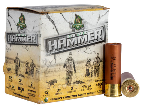 HEVI-Shot HS28002 HEVI-Hammer 12Gauge 3" 1 1/4oz 2Shot 25 Per Box/10 Case