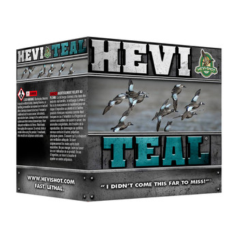 HEVI-Shot Hevi-Teal 12 Gauge Shotshell Ammunition, 3 Inch, 1500 FPS, 1 1/4 Ounce, #6 Shot - 25 Cartridge Box ( 25 / 1 )