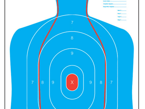 Action Target RCB27EQ100 Qualification B-27E & FBI Q Combo Silhouette Hanging Paper 23" x 35" Blue/White 100 Per Box