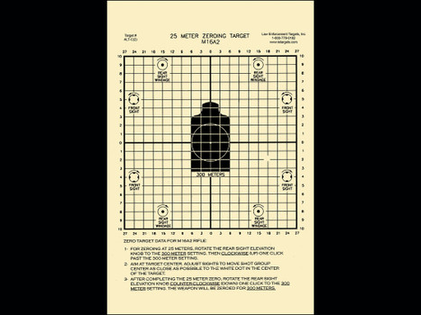 Action Target ALTC2100 Sighting Zeroing Center Mass Tagboard Hanging 25 Meters 8.75" x 11.50" Black/White 100 Per Box