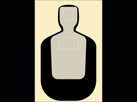Action Target TQ19100 Qualification Standard Silhouette Paper Hanging 24" x 45" Black/Gray/White 100 Per Box