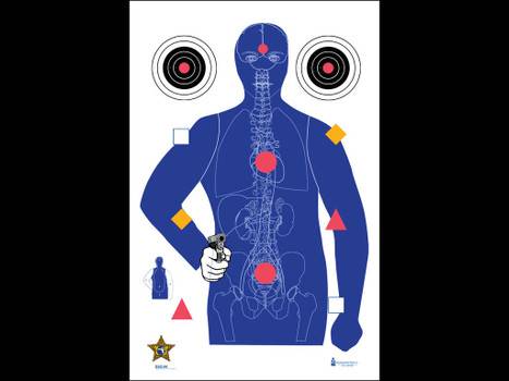 Action Target SSO99100 State-Specific Qualification Sarasota Sheriff's Office Silhouette/Vitals Paper Hanging 23" x 35" Blue 100 Per Box