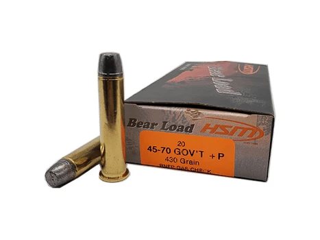 HSM 457012N Bear Load 45-70 Gov 430 gr Round Nose Flat Point 20 Per Box/ 25 Case
