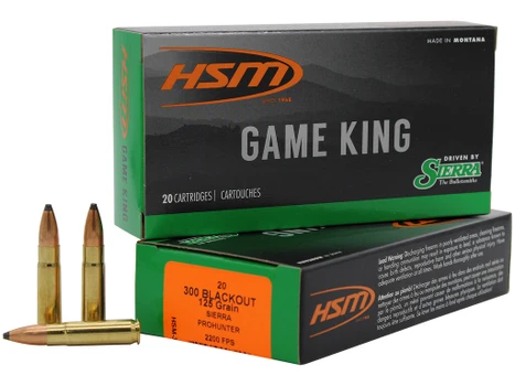 HSM 300BLK3N Game King 300 Blackout 125 gr Pro Hunter 20 Per Box/ 25 Case