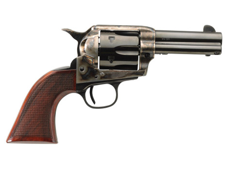 Taylors & Company 556217DE Short Stroke Runnin Iron Deluxe 45 Colt (LC) 6rd 3.50" Blued Cylinder & Barrel Color Case Hardened Steel Frame Checkered Walnut Grip (Taylor Tuned)