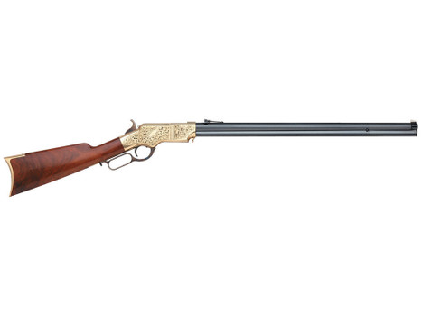 Taylors & Company 550295 1860 Brass Engraved 45 Colt (LC) 13+1 24.25" Blued Octagon Barrel, Brass Engraved/ Brass Receiver, Walnut/ Wood Stock, Right Hand