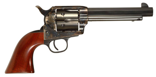 Taylors  Company 556105 1873 Cattleman Drifter 357 Mag Caliber with 5.50 Blued Finish Barrel 6rd Capacity Blued Finish Cylinder Color Case Hardened Finish Steel Frame  Walnut Grip UPC: 839665008454