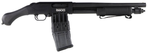 Mossberg 50208 590M Shockwave 12 Gauge 101 MagFed 2.75 15 Heavy Barrel Blued Metal Finish Drilled  Tapped Receiver Corncob Forend wStrap Raptor Birdshead Grip Stock UPC: 015813502085