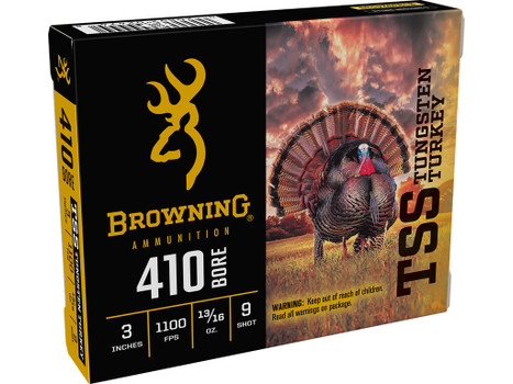 Browning Ammo B193924139 TSS Tungsten Turkey 410Gauge 3" 13/16oz Tungsten 9Shot 5 Per Box/20 Case