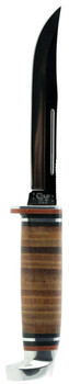 Case 381 Utility Hunter 5 Fixed Clip Point Plain Mirror Polished TruSharp SS Blade4.50 Grooved Leather Handle Includes Sheath UPC: 021205003818