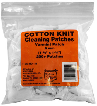 Southern Bloomer 115 Cleaning Patches  6mm Cotton 200 Per Pack UPC: 025641001155