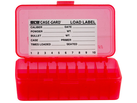 MTM Case-Gard P504429 Ammo Box Flip-Top Multi Caliber Clear Red Polypropylene 50rd