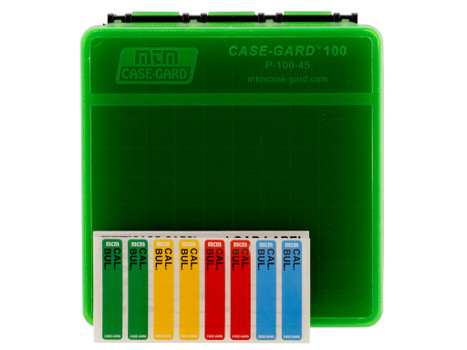 MTM Case-Gard P1004516T Ammo Box Flip-Top 45 ACP/10mm Auto Green Plastic 100rd