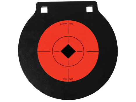 Birchwood Casey 47608 World of Targets Double Hole 6" Black/Orange AR500 Steel Circle w/Crosshair & Diamond Hanging