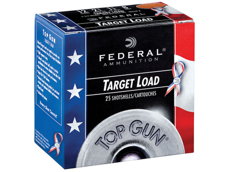 Federal TGL12US8 Top Gun Special Edition Red, White & Blue 12Gauge 2.75" 1 1/8oz 8Shot 25 Per Box/10 Case