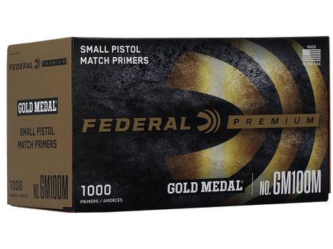 Federal GM100M Gold Medal Premium Small Pistol Multi Caliber Handgun 1000 Per Box/5 Case