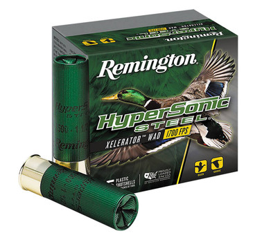 Remington Hypersonic Steel 12 Gauge Shotshell Ammunition, 3 Inch, 1700 FPS, 1 1/4 Ounce, #4 Shot - 25 Cartridge Box ( 25 / 1 )