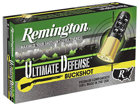 Remington Ultimate Defense Buckshot 12 Gauge Shotshell Ammunition, 2 3/4 Inch, 1200 FPS, 21 Pellet, #4 Buck - 5 Cartridge Box ( 5 / 1 )