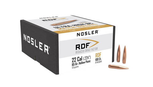 Nosler 53441 RDF Match 22 Cal .224 85 gr Hollow Point Boat Tail 100 Per Box UPC: 054041534413