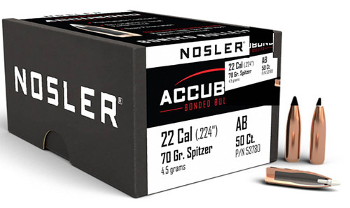Nosler Bullets22 Cal 70gr Accubond (50 ct,) UPC: 054041537803