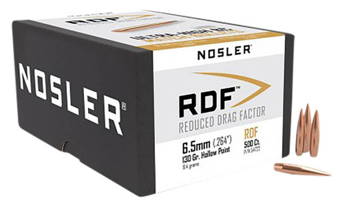 Nosler 54722 RDF Match 6.5 Creedmoor .264 130 gr Hollow Point Boat Tail 500 Per Box UPC: 054041547222