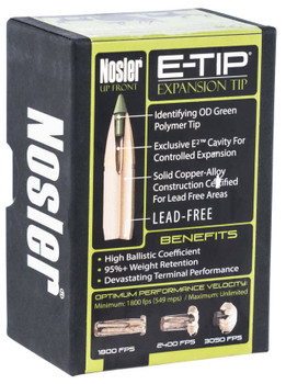 Nosler 59765 ETip  6.5 Creedmoor .264 120 gr Spitzer 50 Per Box UPC: 054041597654
