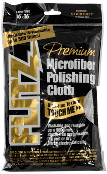 Flitz MC200 Premium  Microfiber Cloth Washable  Reusable Up to 500 Times 16 x 16 UPC: 065925200003