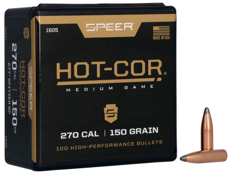 Speer 1605 Hot-Cor 277Cal 150gr Spitzer Soft Point 100 Per Box/5 Case