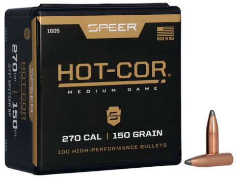 Speer 1605 Hot-Cor 277Cal 150gr Spitzer Soft Point 100 Per Box/5 Case