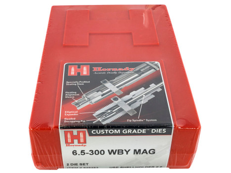 Hornady 546283 Custom Grade Series IV 2 Die Set for 6.5 300 Wthby Mag Includes Sizing Seater
