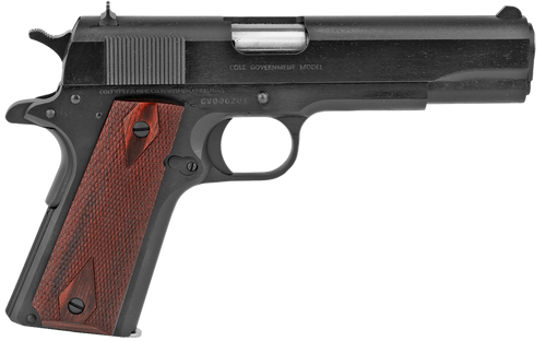 Colt Mfg O1911C38 1911 Government 38 Super 9+1 5" Blued National Match Barrel, Serrated Steel Slide & Frame w/Beavertail, Black Cherry Checkered G10 Grip                                               