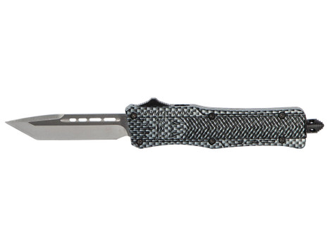 CobraTec Knives SCFCTK1STNS CTK-1 Small 2.75" OTF Tanto Plain D2 Steel Blade/Carbon Fiber Aluminum Handle Features Glass Breaker Includes Pocket Clip