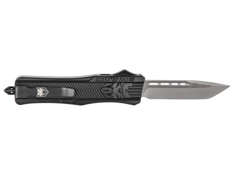 CobraTec Knives MBSTK1MTNS CTK-1 Medium 3" OTF Tanto Plain D2 Steel Blade/Black Aluminum Handle Features Glass Breaker Includes Pocket Clip