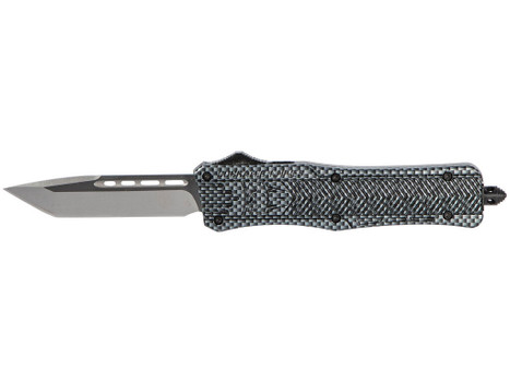 CobraTec Knives MCFCTK1MTNS CTK-1 Medium 3" OTF Tanto Plain D2 Steel Blade/Carbon Fiber Aluminum Handle Features Glass Breaker Includes Pocket Clip